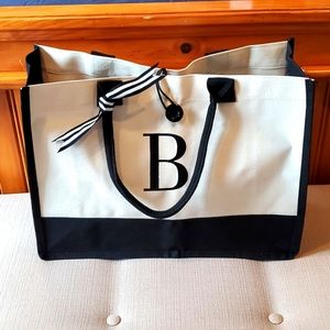Monogram Inital B Canvas Tote Bag NWOT!
